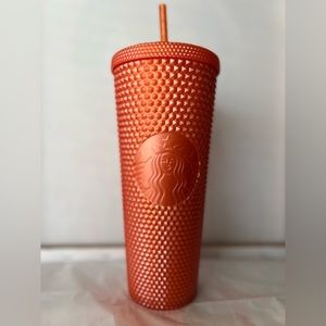 Starbucks August 2022 New Release Orange Studded Cold Cup 24 oz